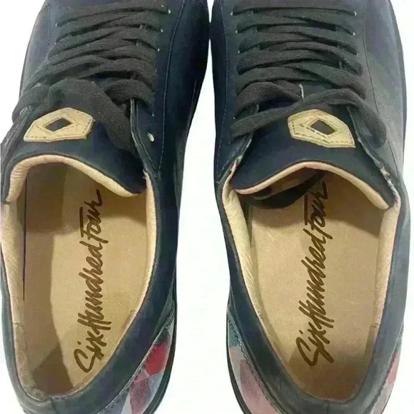 Six Hundred Four  Unisex  Blue Print Leather Sneakers SZ 10 M/ 11.5W/ EUR  43.5 - Picture 10 of 11